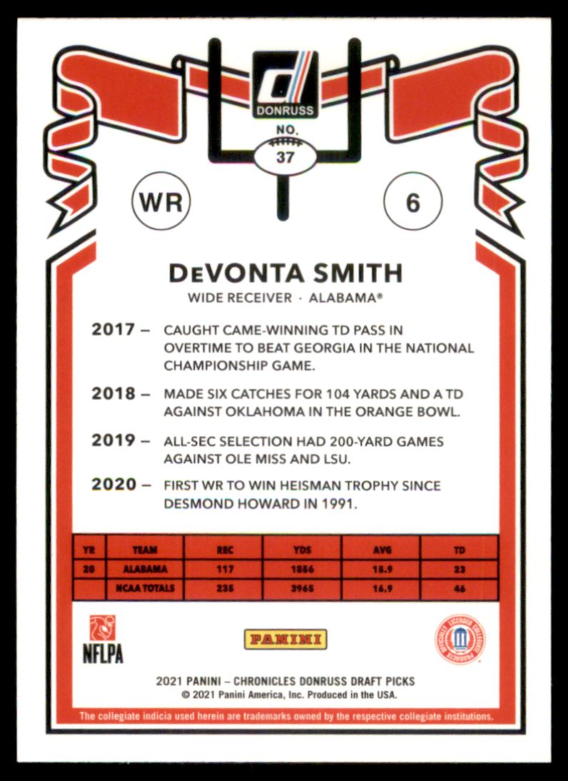 2021 Panini Chronicles Draft Picks Donruss Retro #37 DeVonta Smith