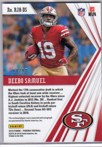 Deebo Samuel San Francisco 49ers Autographed 8 x 10 Scarlet Jersey  Running Photograph