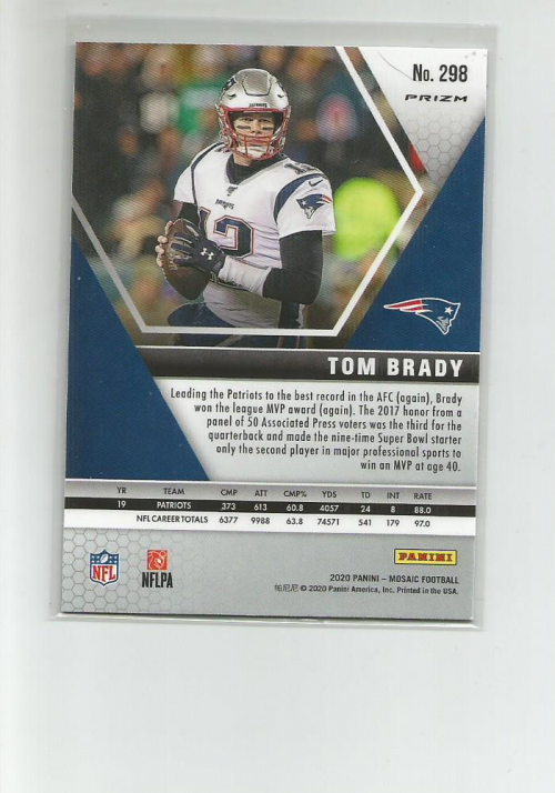 2020 Panini Mosaic Mvp's Pink Camo Prizm #298 Tom Brady SGC 10 GM on Goldin  Marketplace