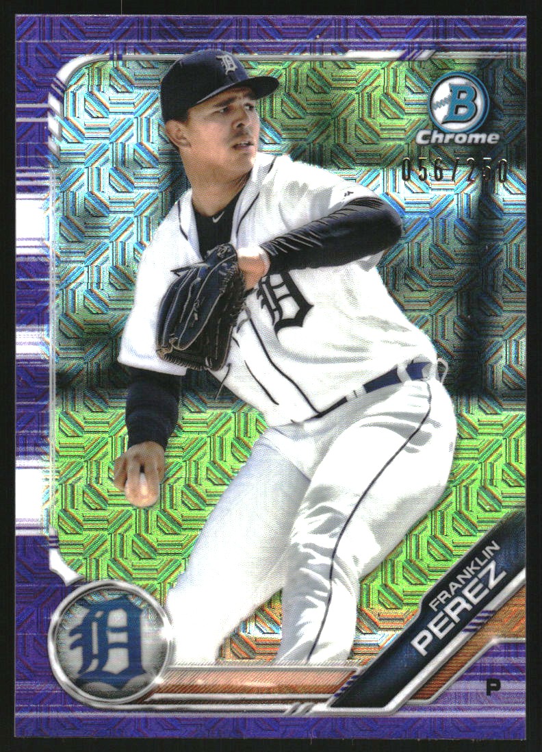 2019 Bowman Chrome Mega Box Prospects Purple Refractors #BCP56 Franklin Perez