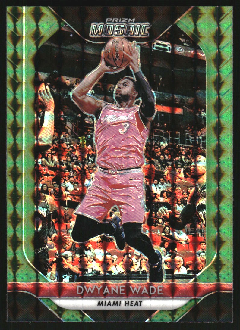 2018-19 Panini Prizm Mosaic Green #28 Dwyane Wade