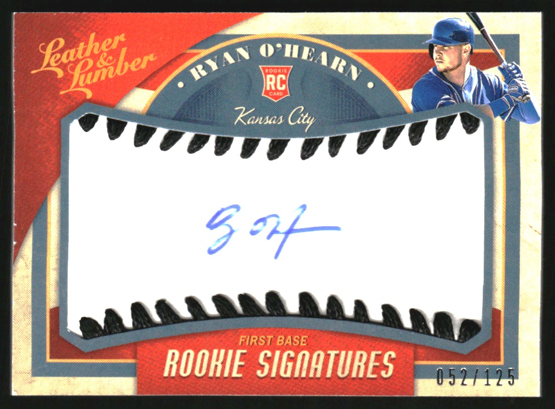 2019 Panini Leather and Lumber Rookie Baseball Signatures Black #128 Ryan O'Hearn/125