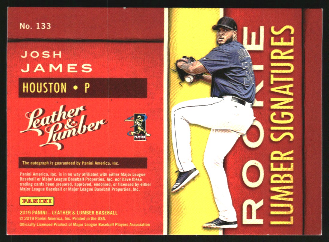 2019 Panini Leather and Lumber Rookie Lumber Signatures Holo Silver #133 Josh James