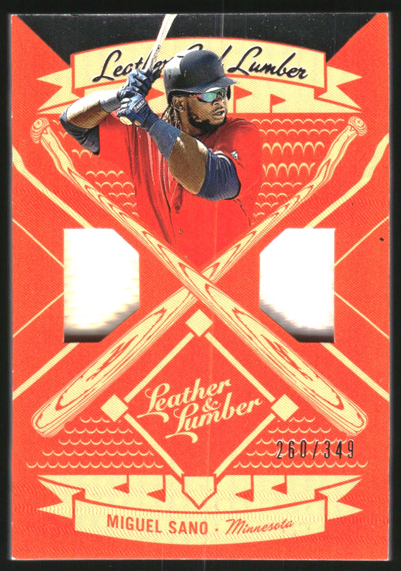 2019 Panini Leather and Lumber Leather and Lumber Dual Jersey Relics #13 Miguel Sano/349