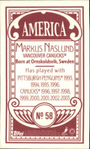 2003-04 Topps C55 Minis American Back Red #58 Markus Naslund back image