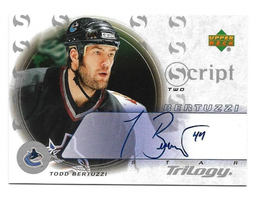2003-04 Upper Deck Trilogy Scripts #S2TB Todd Bertuzzi