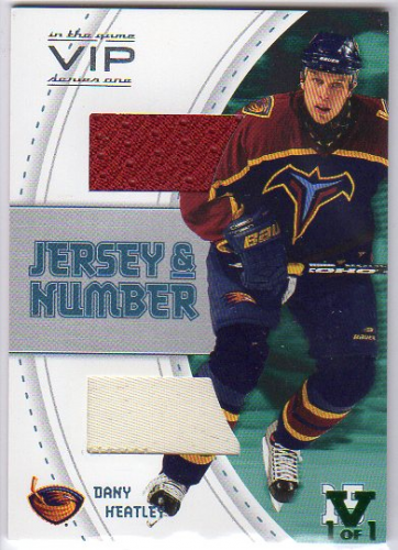 2003-04 ITG VIP Jersey and Numbers #JN3 Dany Heatley