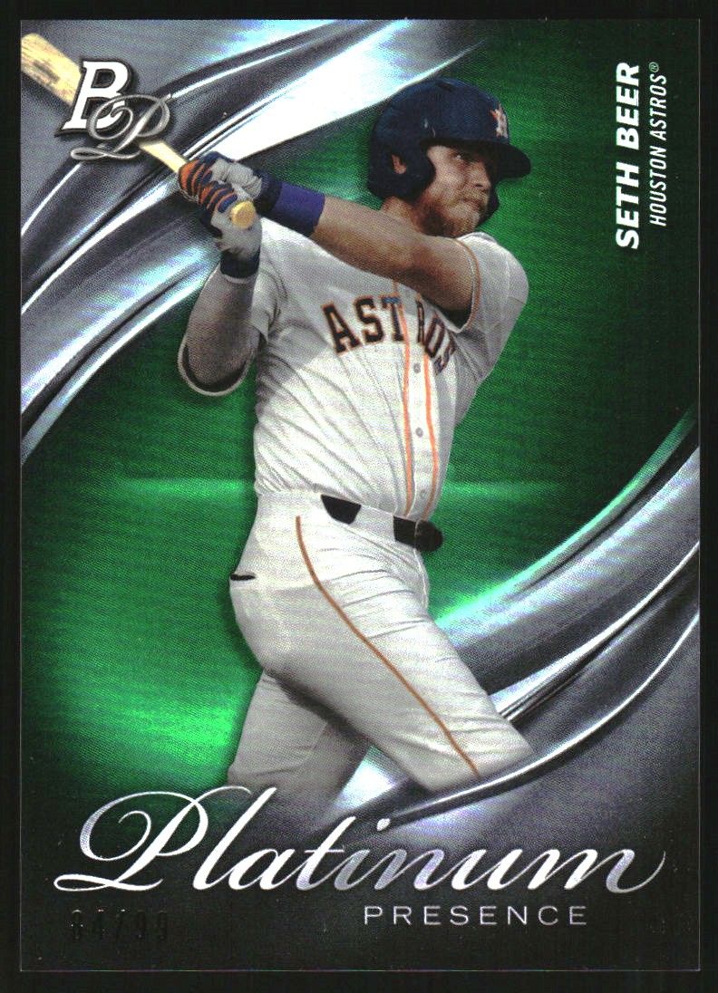 2019 Bowman Platinum Platinum Presence Green #PP5 Seth Beer