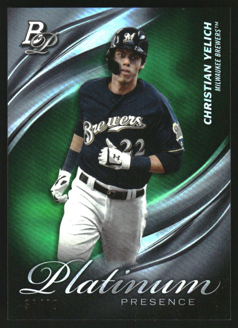 2019 Bowman Platinum Platinum Presence Green #PP17 Christian Yelich