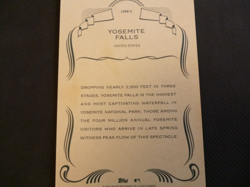 2019 Topps Allen and Ginter Look Out Below Box Toppers #LOBB5 Yosemite Falls back image