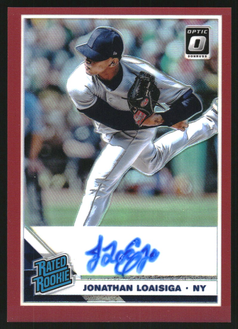 2019 Donruss Optic Rated Rookies Signatures Red #23 Jonathan Loaisiga/50