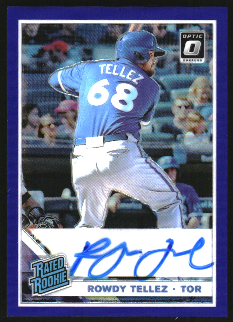2019 Donruss Optic Rated Rookies Signatures Purple #38 Rowdy Tellez/125