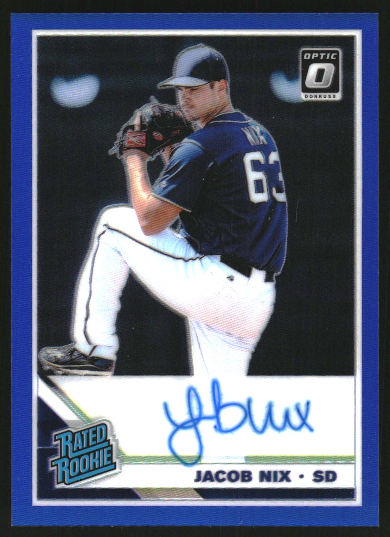 2019 Donruss Optic Rated Rookies Signatures Blue #18 Jacob Nix/75