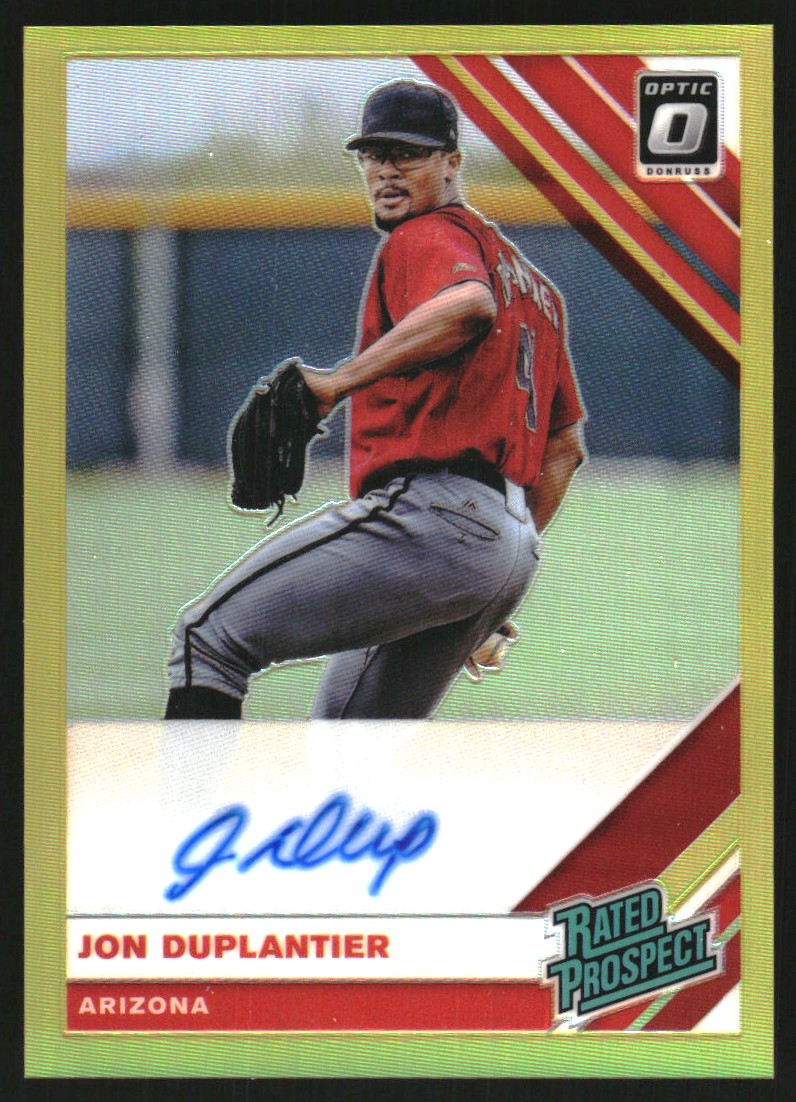 2019 Donruss Optic Rated Prospects Signatures Gold #8 Jon Duplantier