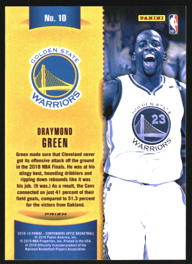 2018-19 Panini Contenders Optic Winning Tickets #10 Draymond Green