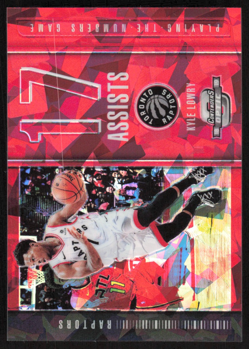 2018-19 Panini Contenders Optic Playing the Numbers Game Red Cracked Ice #28 Kyle Lowry