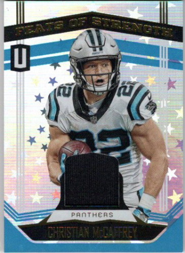 2019 Panini Unparalleled Feats of Strength Jerseys Astral #2 Christian  McCaffrey - - Jersey Card Serial #056/150 - NM-MT
