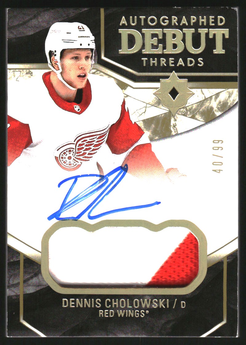 2018-19 Ultimate Collection Debut Threads Patch Autographs #DTADC Dennis Cholowski
