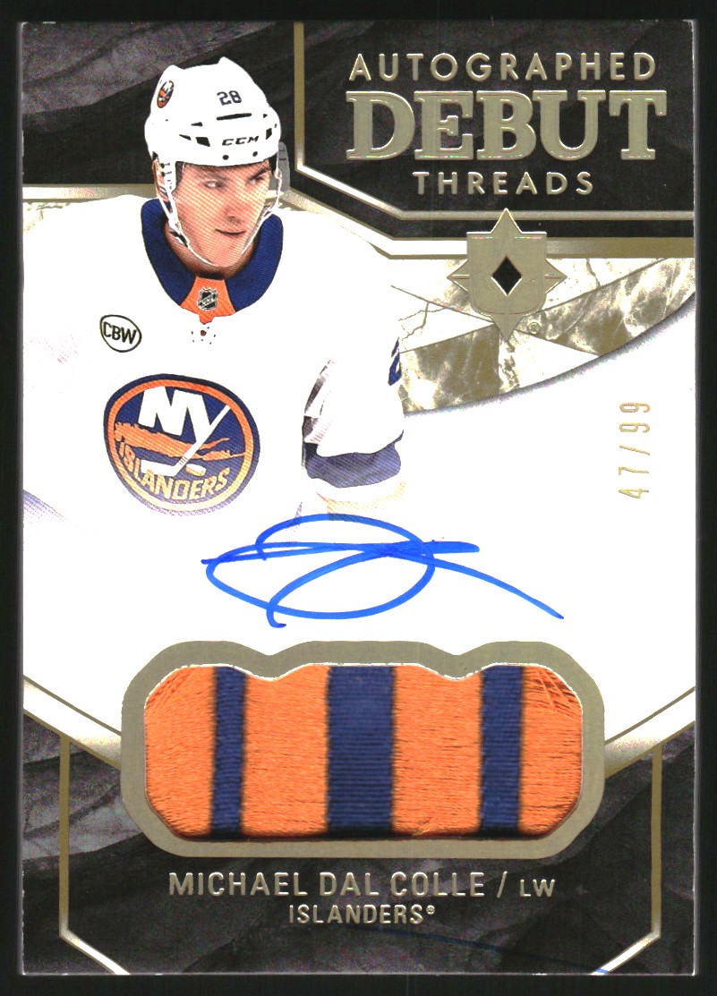 2018-19 Ultimate Collection Debut Threads Patch Autographs #DTAMD Michael Dal Colle