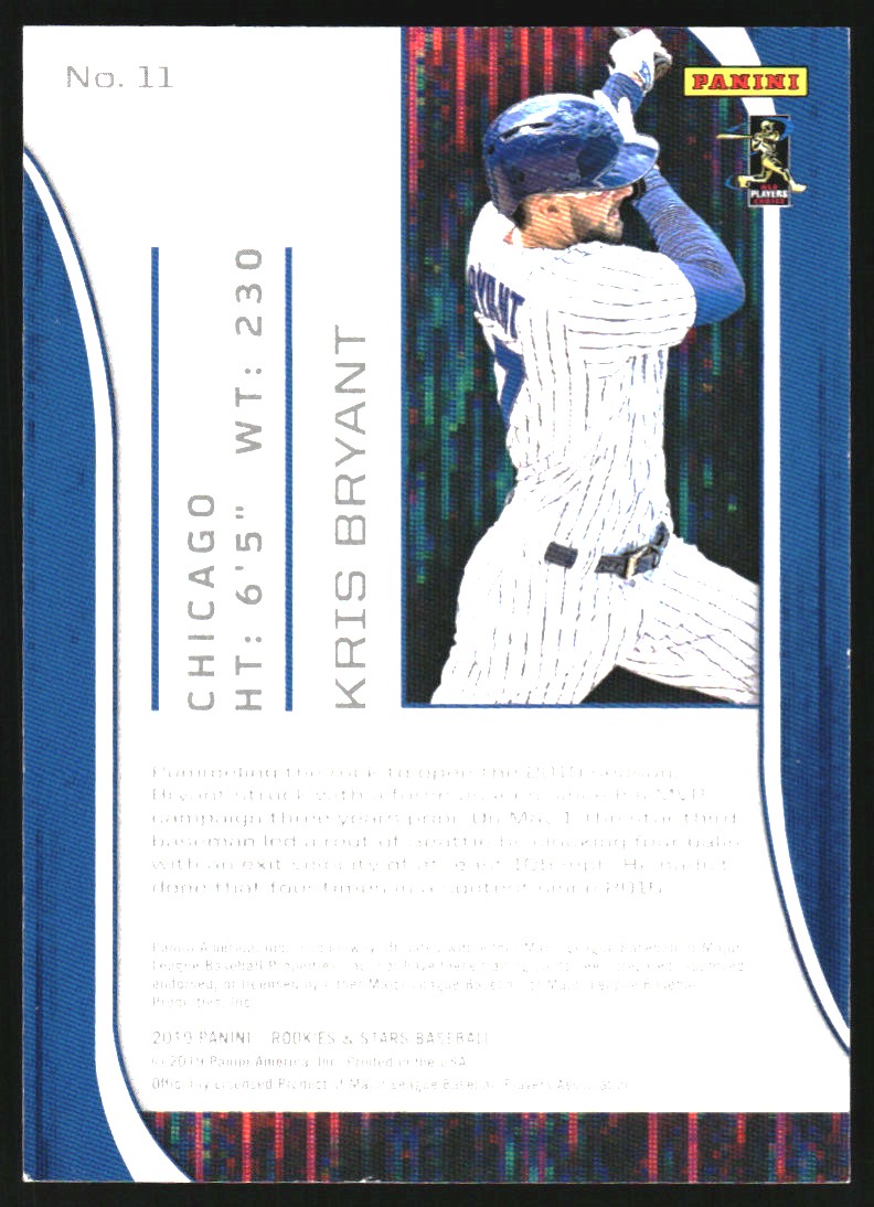 2019 Rookies and Stars Gold #11 Kris Bryant back image