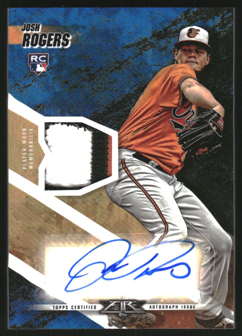 2019 Topps Fire Autograph Patches Blue #FAPJR Josh Rogers