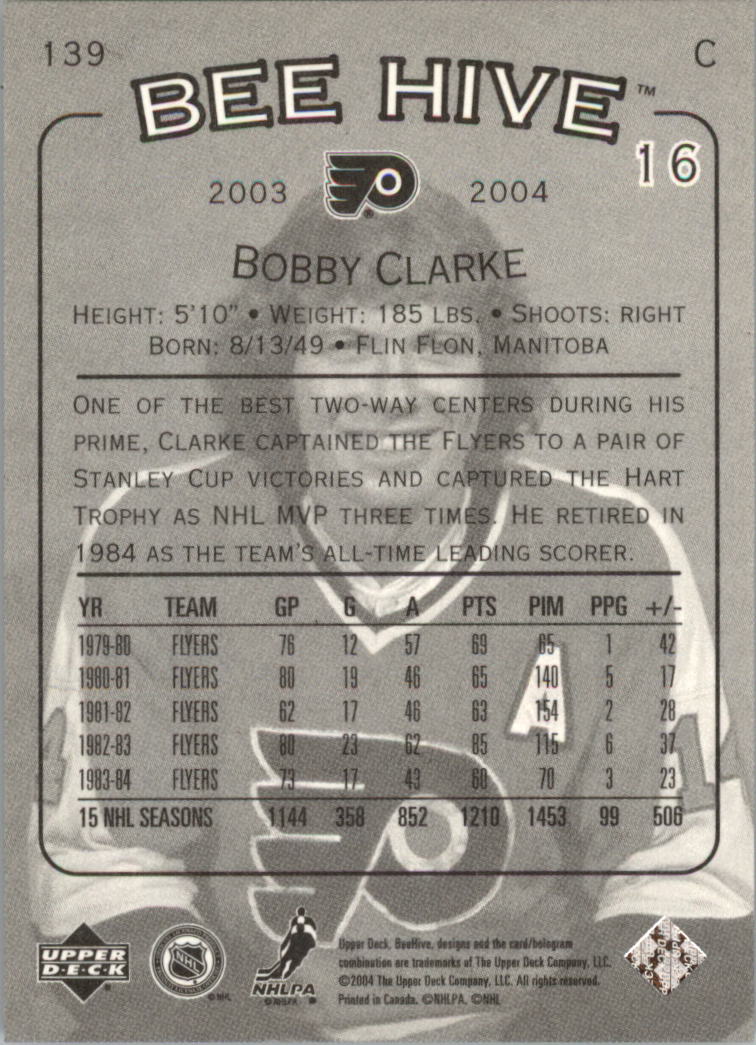 2003-04 Beehive Variations #139 Bobby Clarke back image