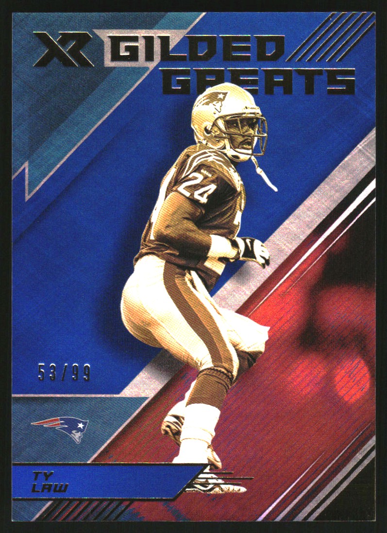 2019 Panini XR Gilded Greats Blue #2 Ty Law