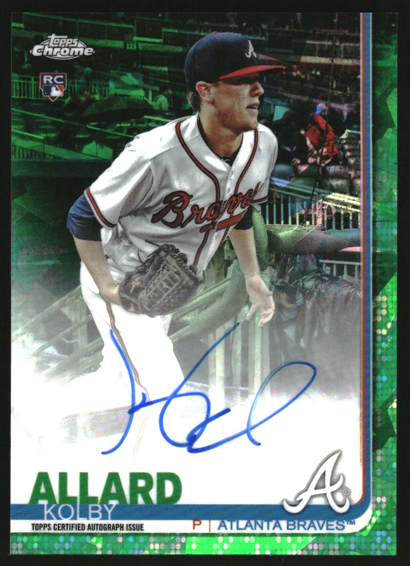 2019 Topps Chrome Sapphire Rookie Autographs Green #CSAKA Kolby Allard