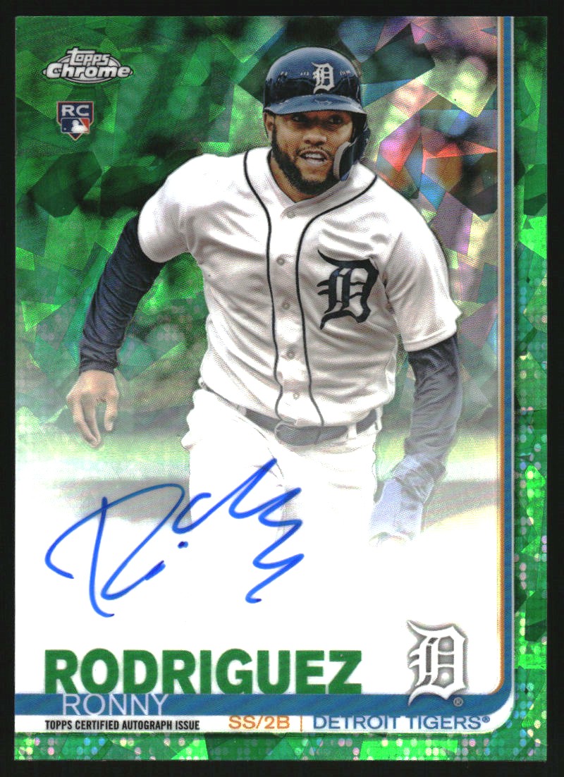 2019 Topps Chrome Sapphire Rookie Autographs Green #CSARR Ronny Rodriguez