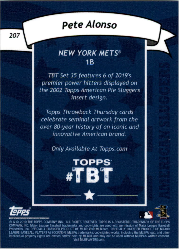 American Pie Sluggers 2019 Topps Throwback Thursday '02 tú eliges - Imagen 7 de 13