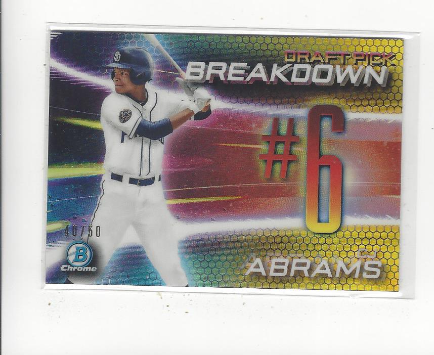 2019 Bowman Chrome Draft Draft Pick Breakdown Gold Refractors #BSBCA CJ Abrams