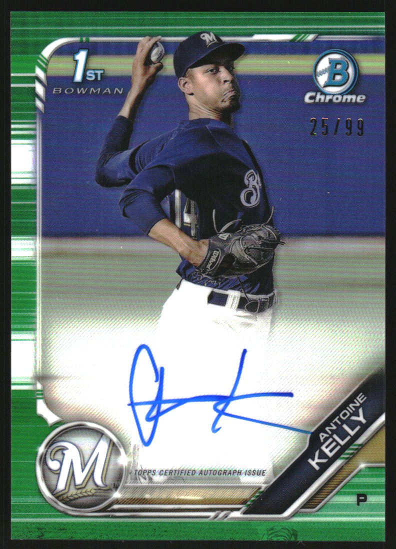 2019 Bowman Chrome Draft Autographs Green Refractors #CDAAK Antoine Kelly