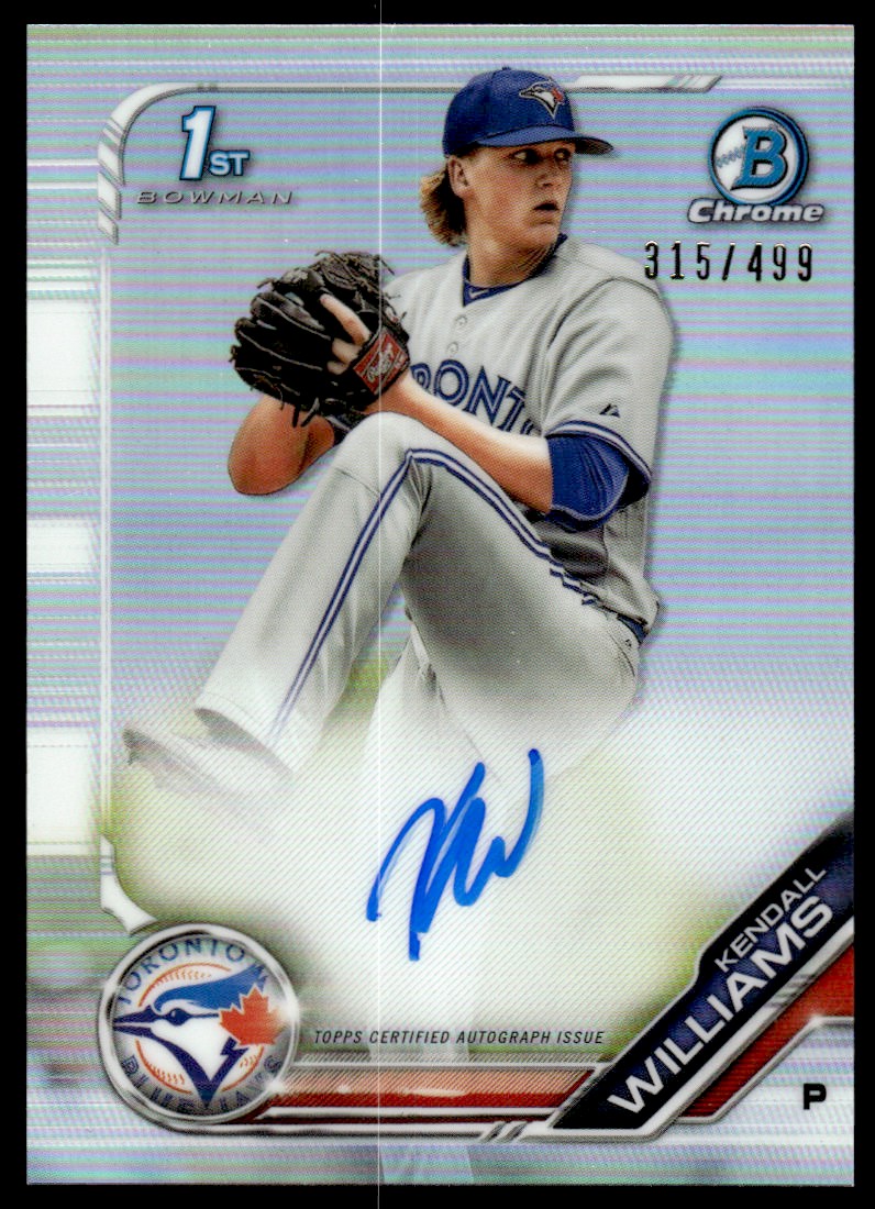 2019 Bowman Chrome Draft Autographs Refractors #CDAKW Kendall Williams