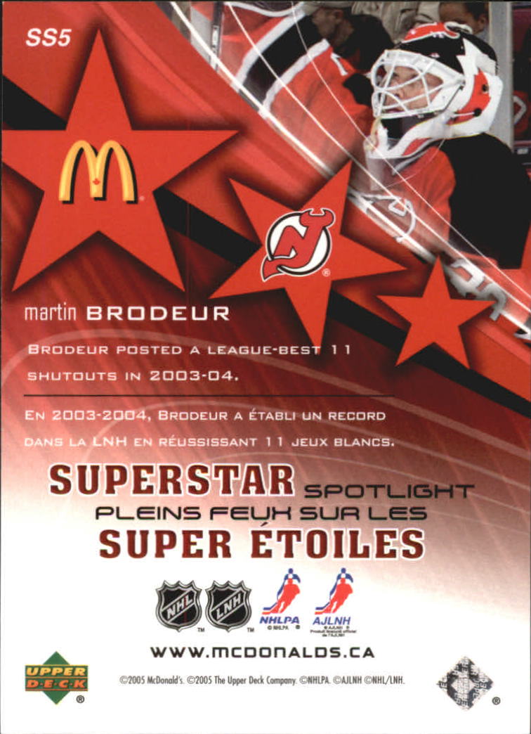 2005-06 McDonald's Upper Deck Superstar Spotlight #SS5 Martin Brodeur