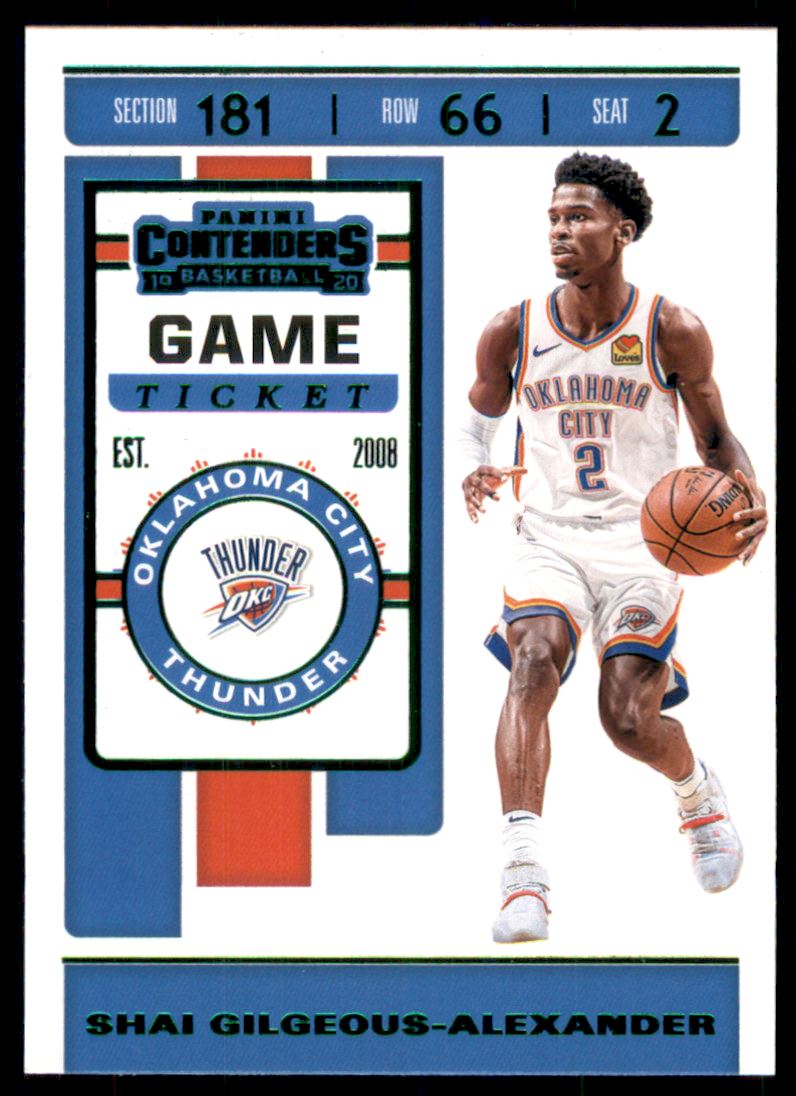 2019-20 Panini Contenders Game Ticket Green #91 Shai Gilgeous-Alexander
