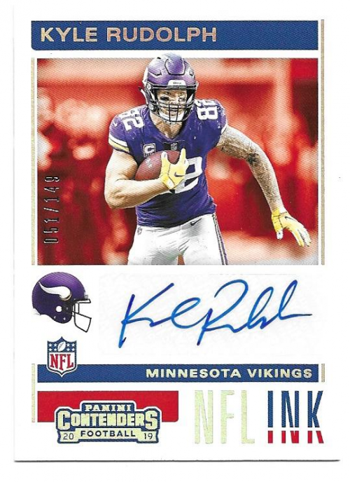 2019 Panini Contenders NFL Ink #14 Kyle Rudolph/149