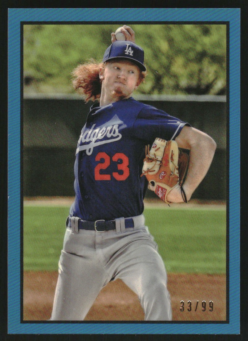 2019 Bowman Heritage Chrome Prospects Blue Refractors #53CP102 Dustin May