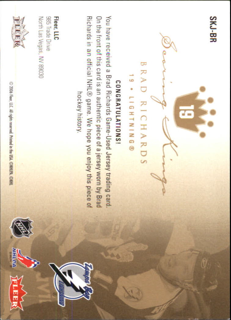 2005-06 Ultra Scoring Kings Jerseys #SKJBR Brad Richards back image