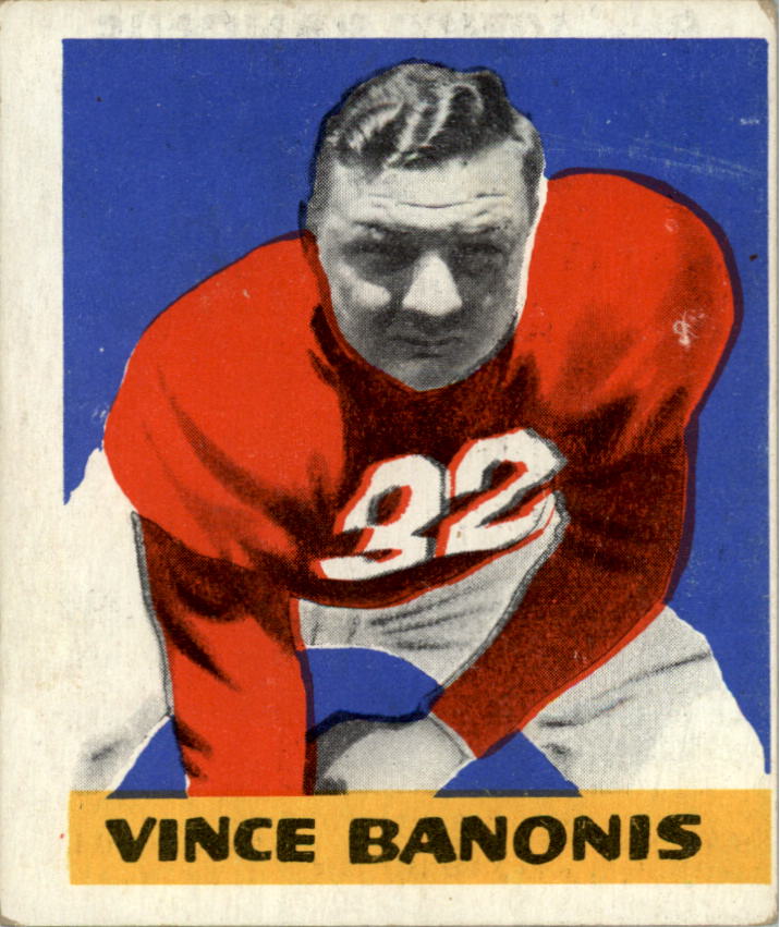 1948 Leaf #8A Vince Banonis BL RC/(Black letter name on front)