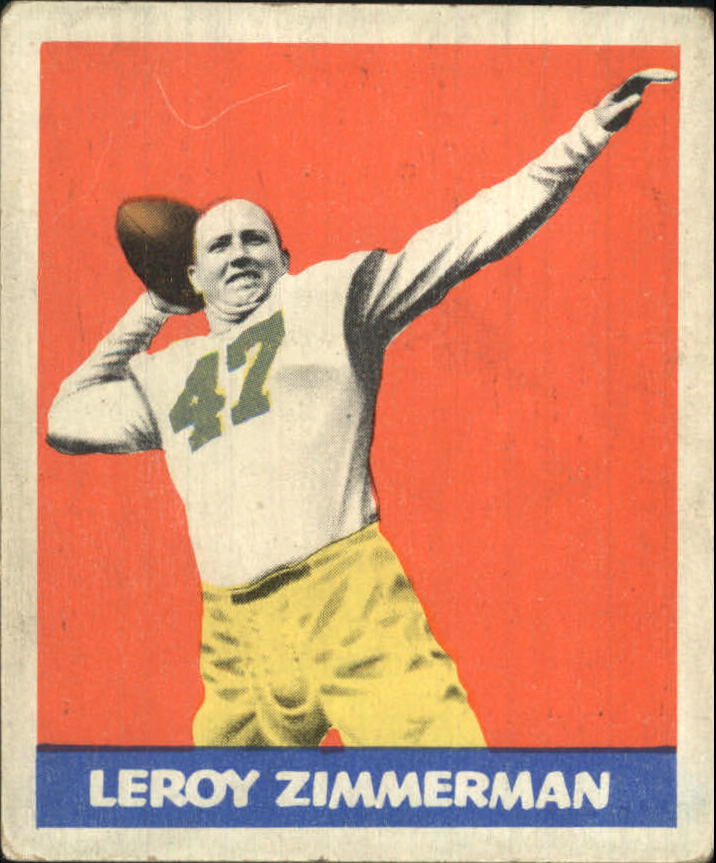 1948 Leaf #32A Leroy Zimmerman GNN RC/(green jersey numbers)