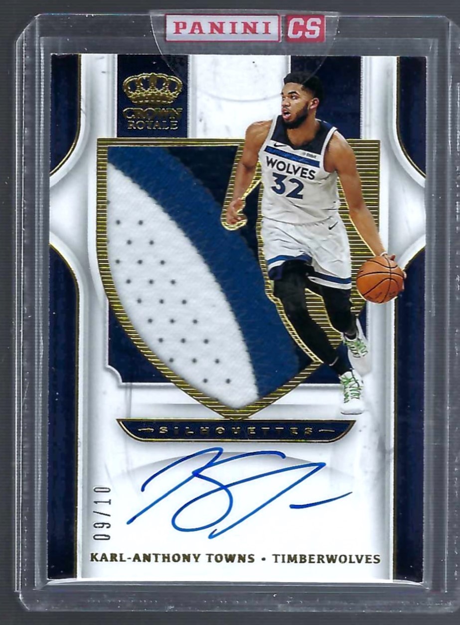 2019-20 Crown Royale Autograph Relic Silhouettes Prime #5 Karl-Anthony Towns/10