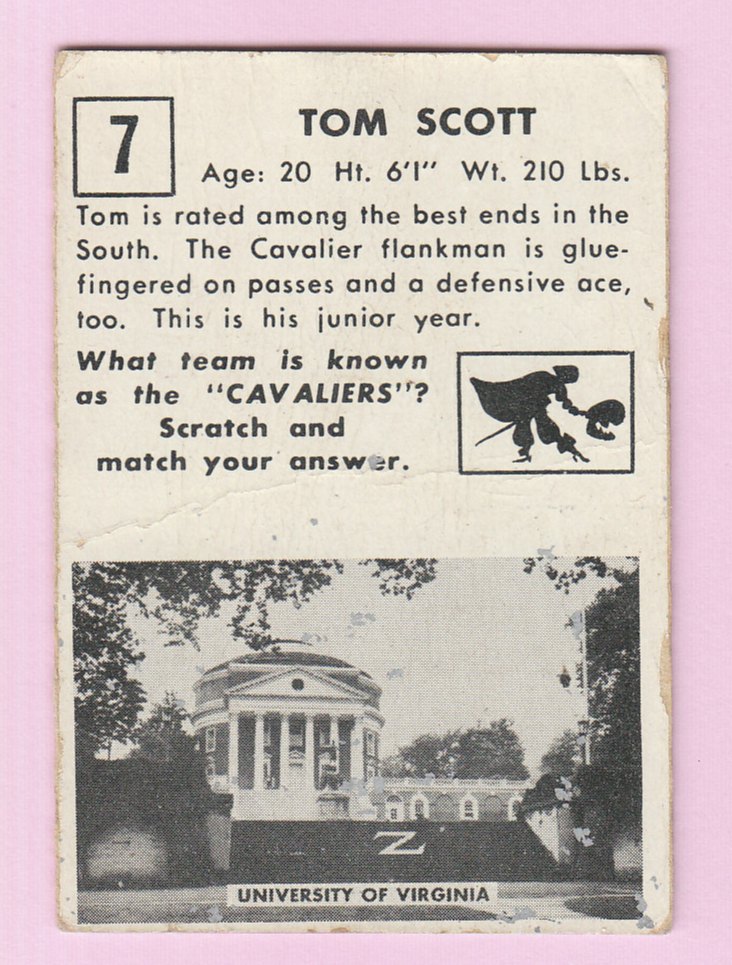 1951 Topps Magic #7 Tom Scott RC back image