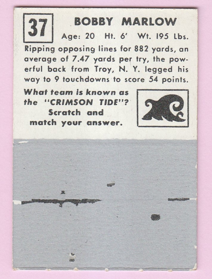 1951 Topps Magic #37 Bobby Marlow RC back image