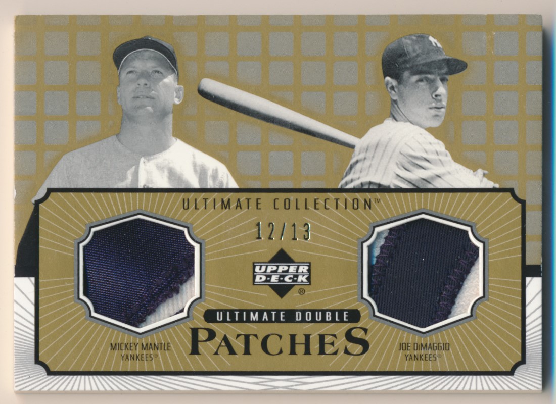 2002 Ultimate Collection Patch Card Double Gold Mantle DiMaggio Yankees E10265