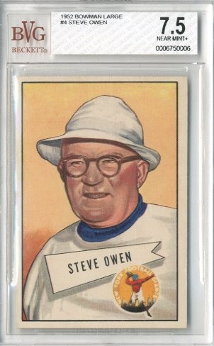 1952 Bowman Large #4 Steve Owen CO RC