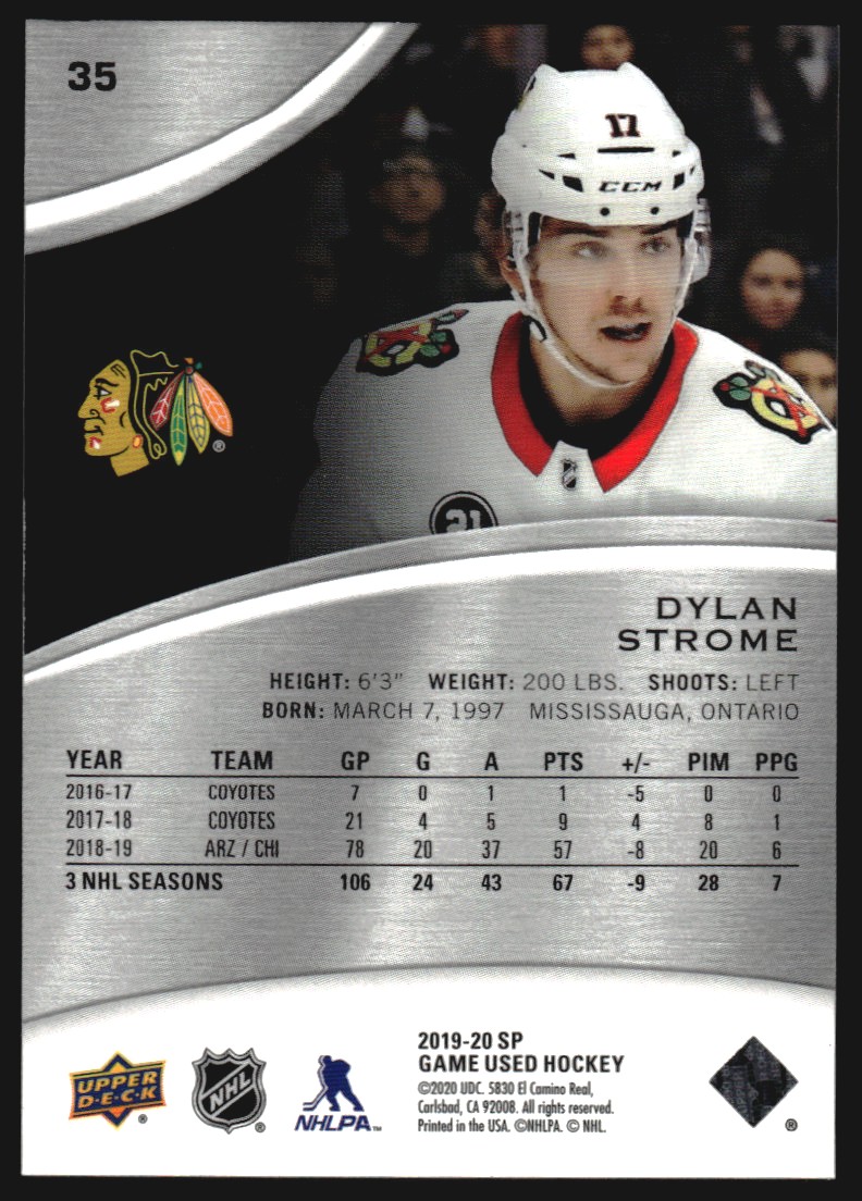 2019-20 SP Game Used Rainbow #35 Dylan Strome/275