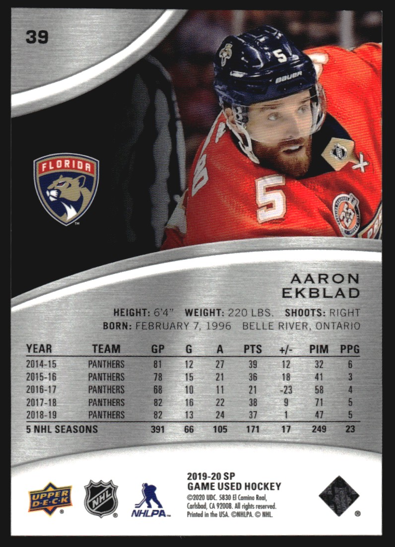 2019-20 SP Game Used Rainbow #39 Aaron Ekblad/275