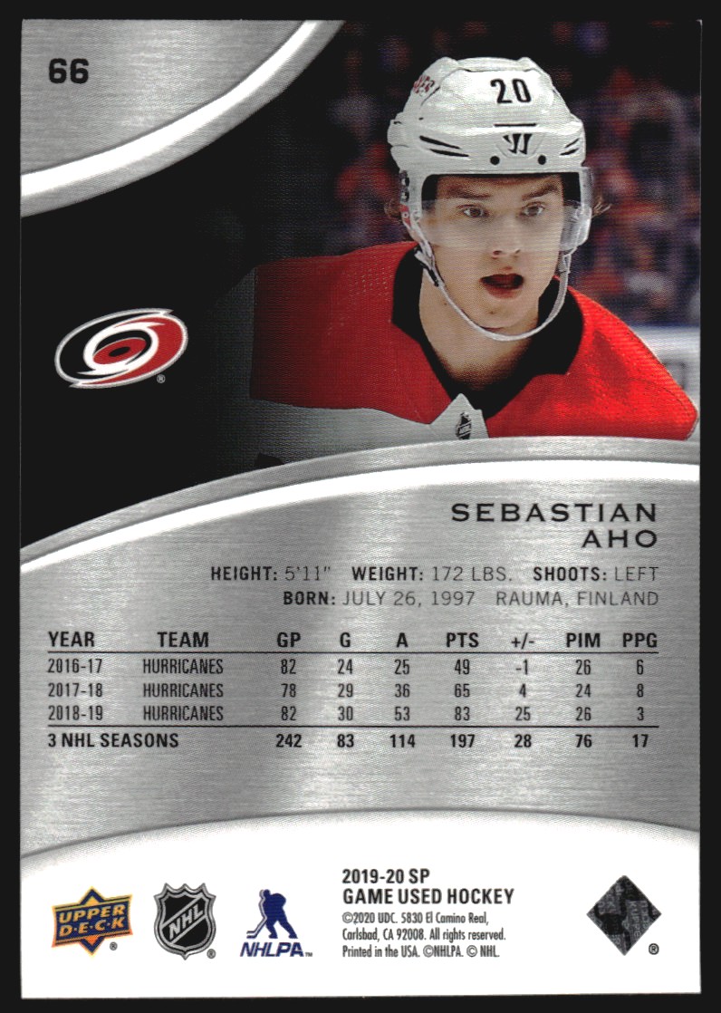 2019-20 SP Game Used Rainbow #66 Sebastian Aho/275