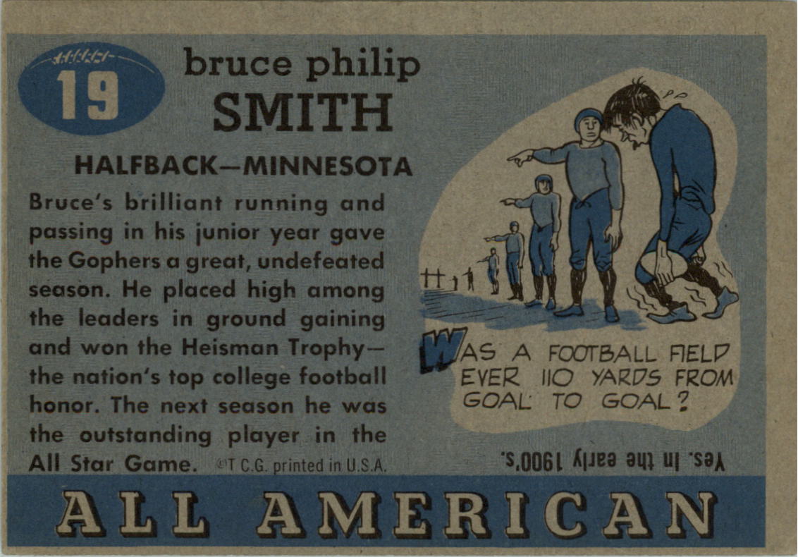 1955 Topps All American #19 Bruce Smith back image