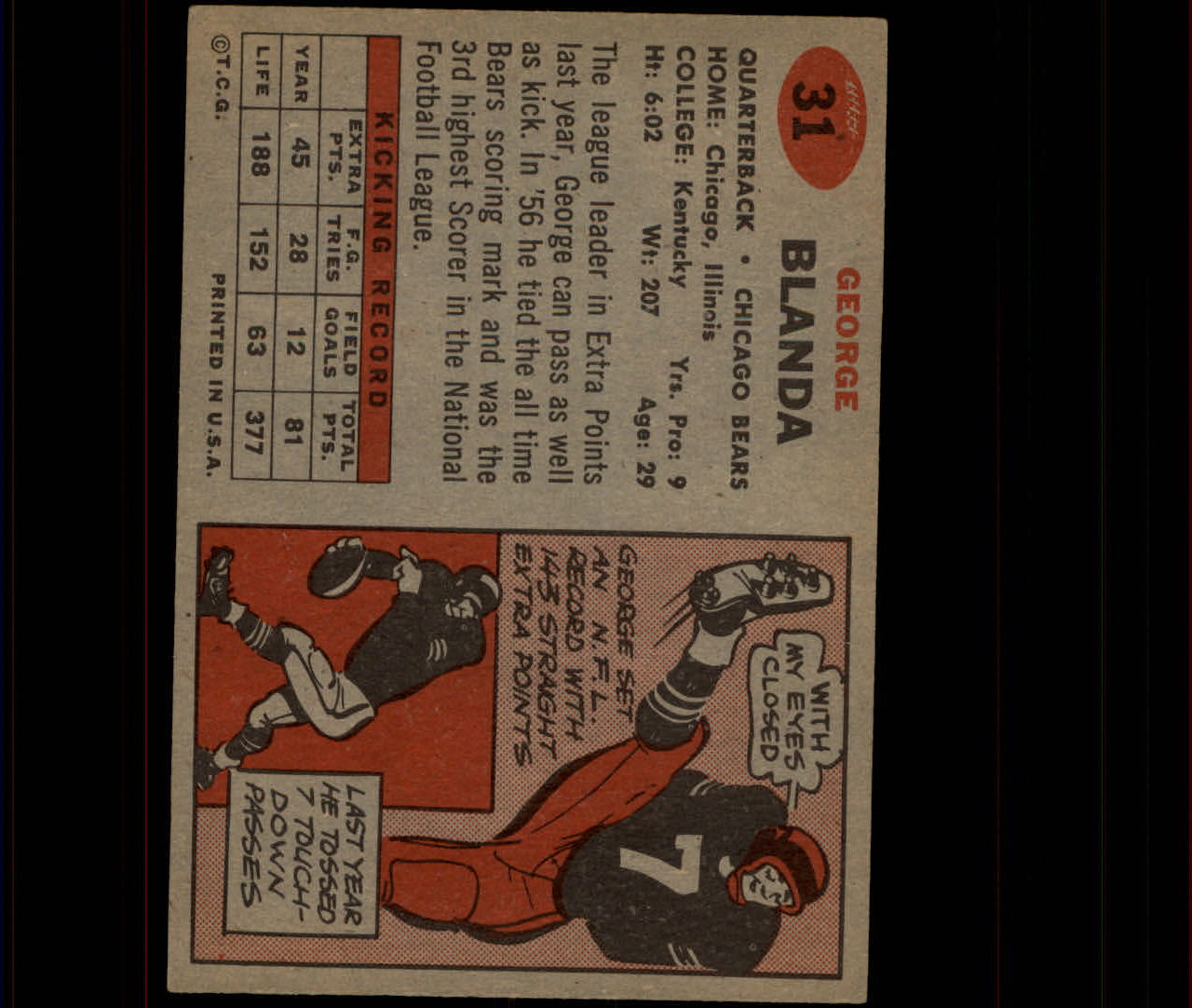 1957 Topps #33 Billy Howton back image